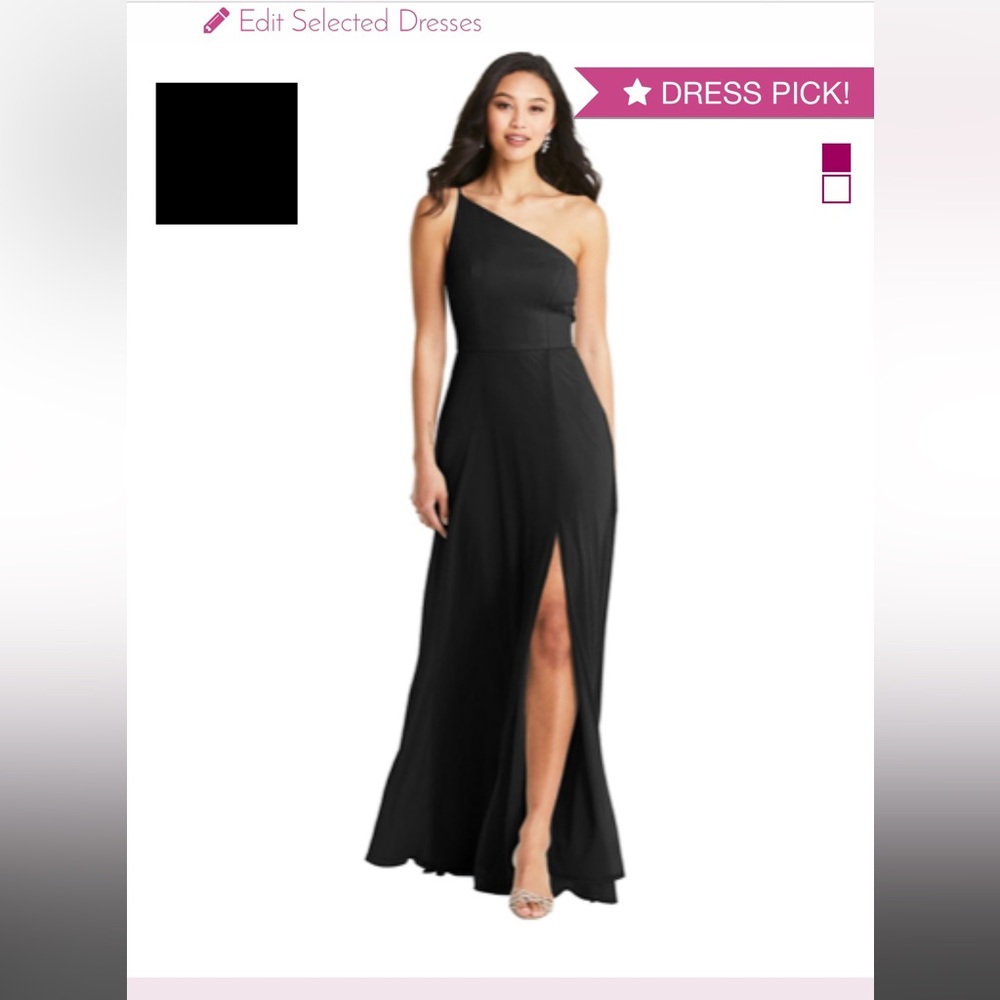 Bella Bridesmaid Black Chiffon Dress